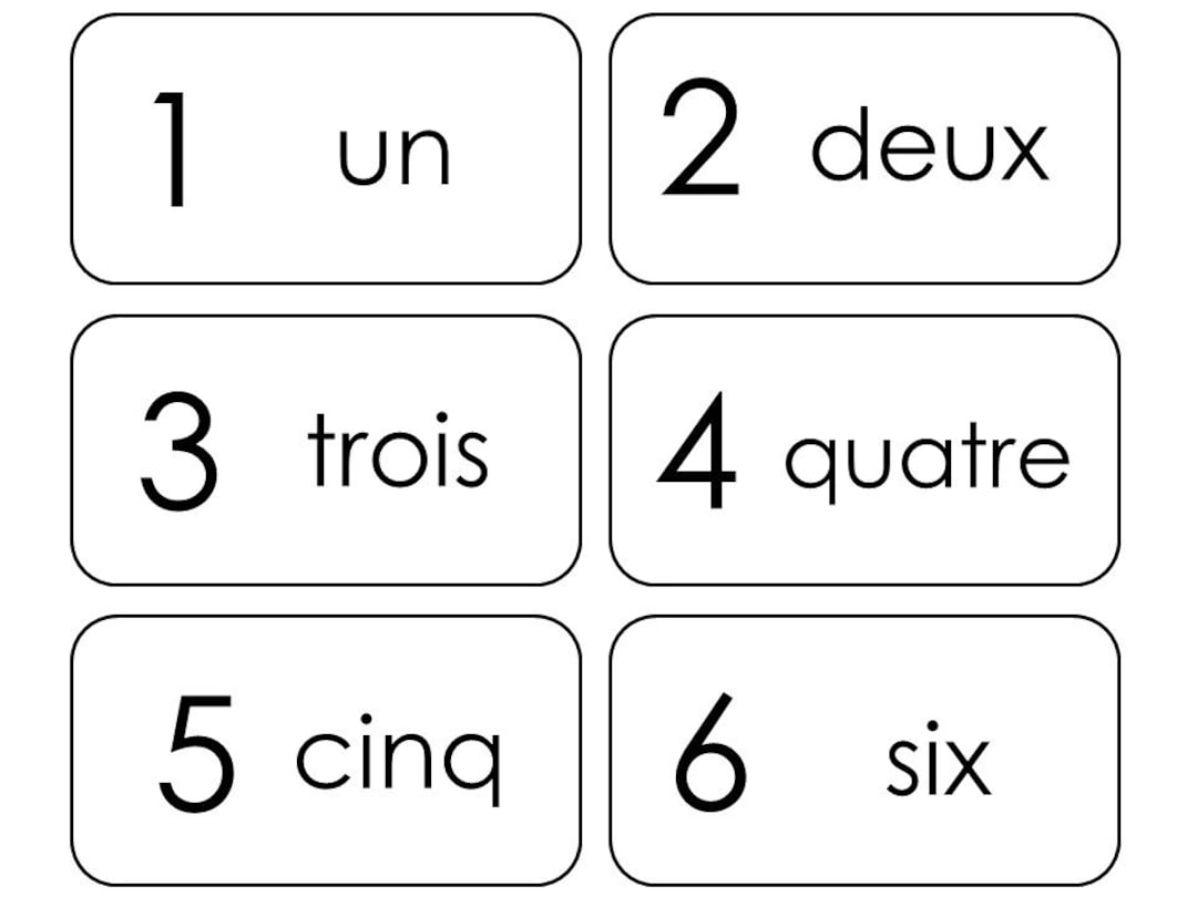 Buy 20 Printable French Numbers 1 20 Flashcards Preschool Thru Third Grade Foreign Language Online In India Etsy