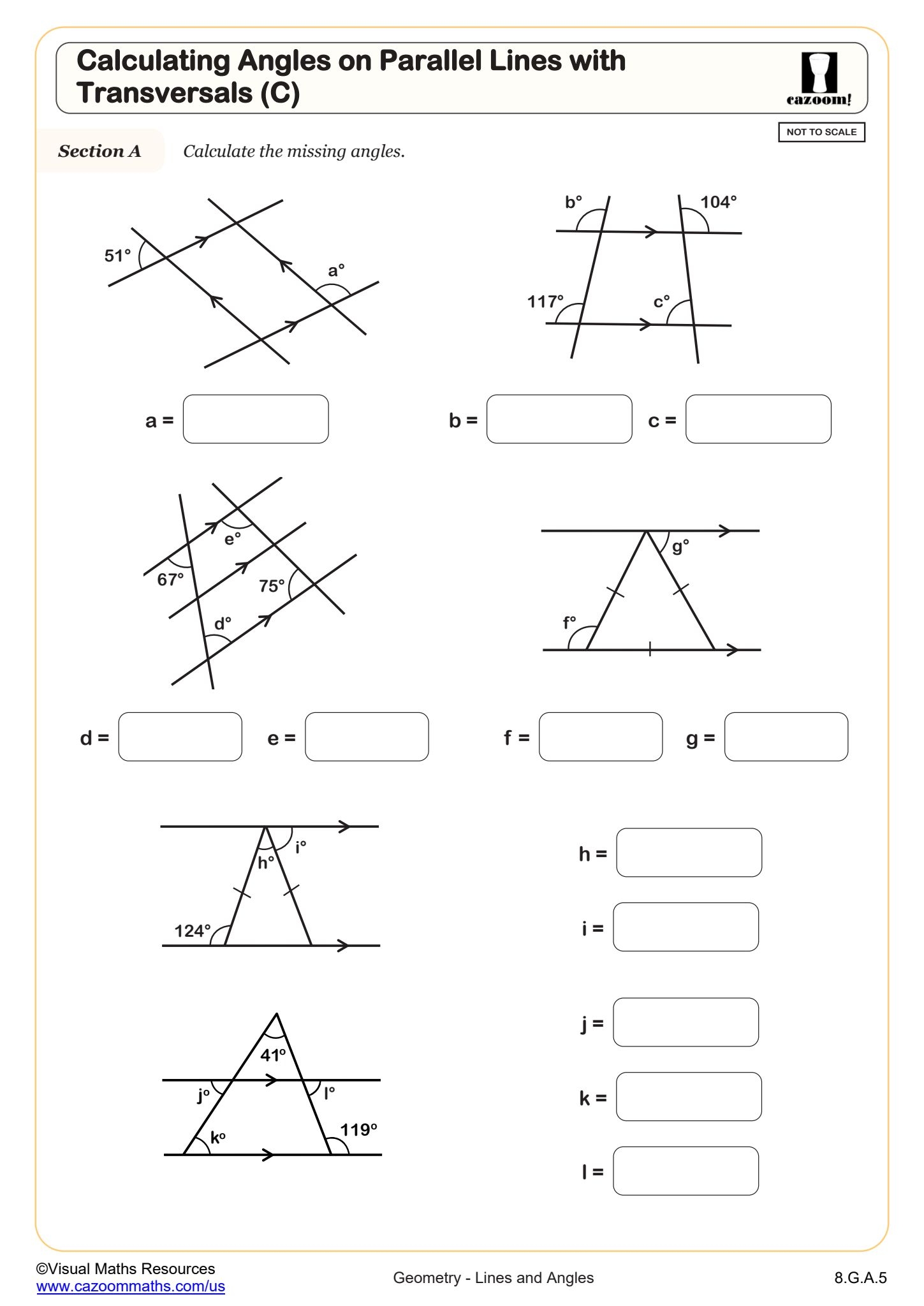 Calculating Angles On Parallel Lines With Transversals C Worksheet Fun And Engaging 8th Grade PDF Worksheets Calculating Angles On Parallel Lines With Transversals C Worksheet Fun And Engaging 8th Grade PDF Worksheets