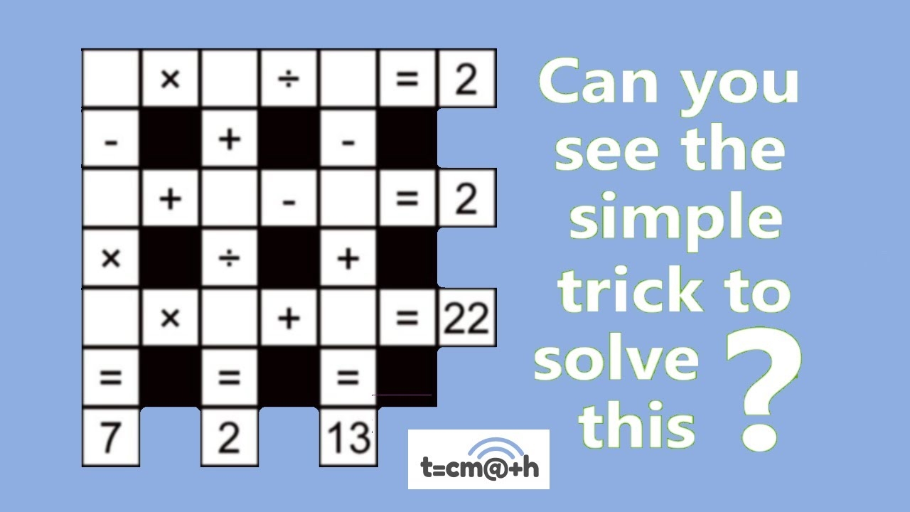 Can You Solve This Tricky Math Crossword YouTube Can You Solve This Tricky Math Crossword YouTube