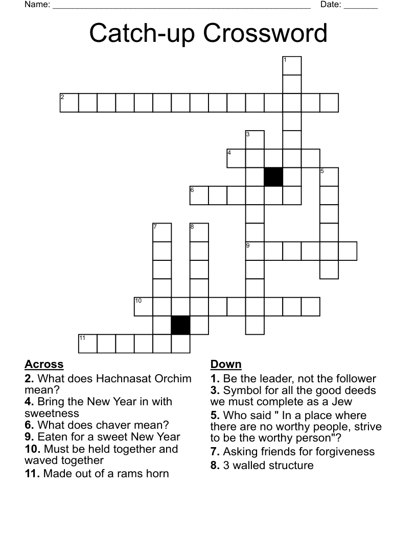 Catch up Crossword WordMint Catch up Crossword WordMint