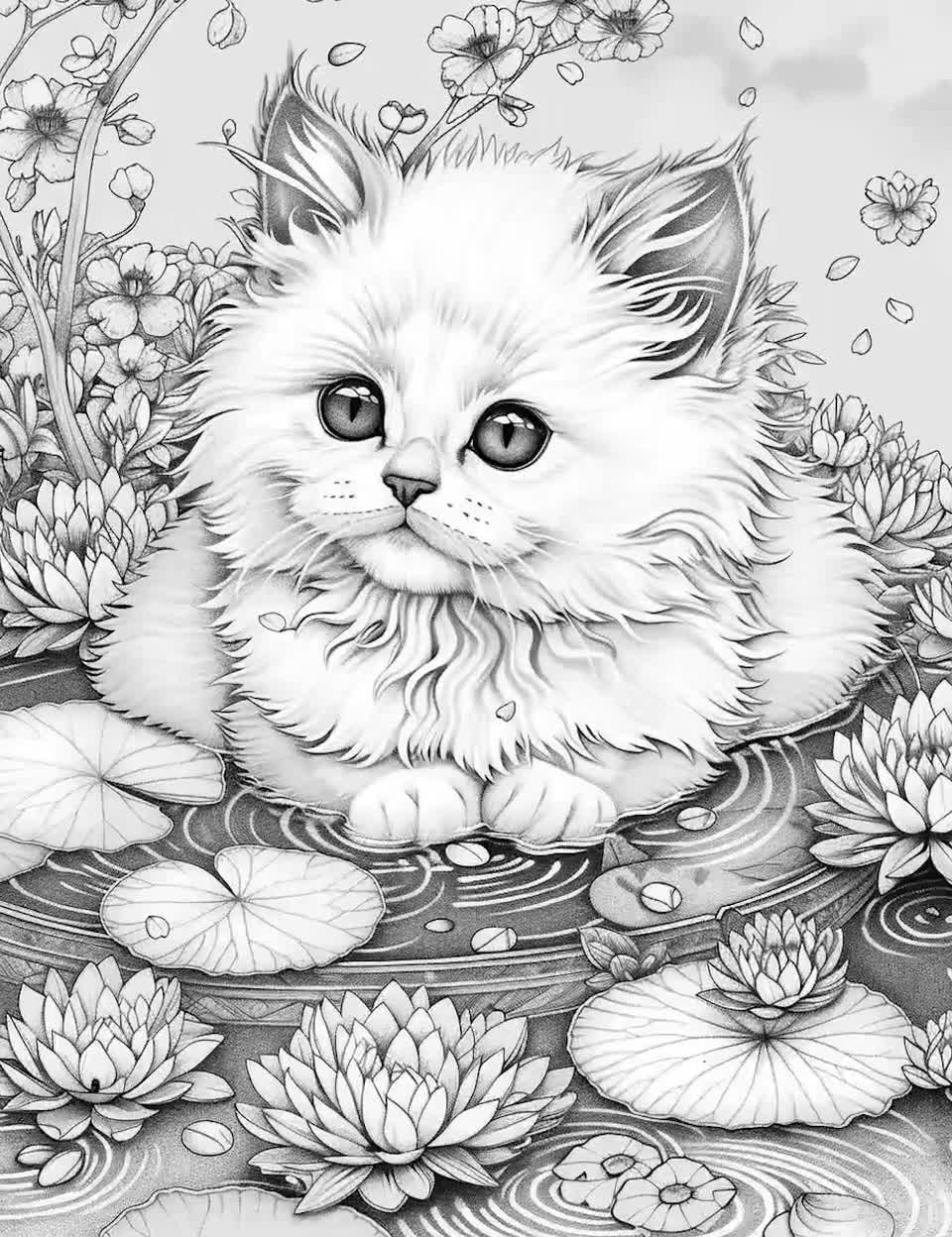 cat coloring pages for adults