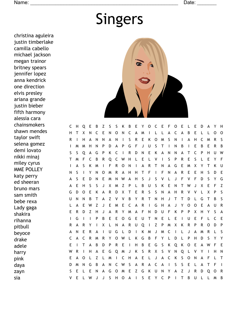 Celebrities Word Search WordMint Celebrities Word Search WordMint