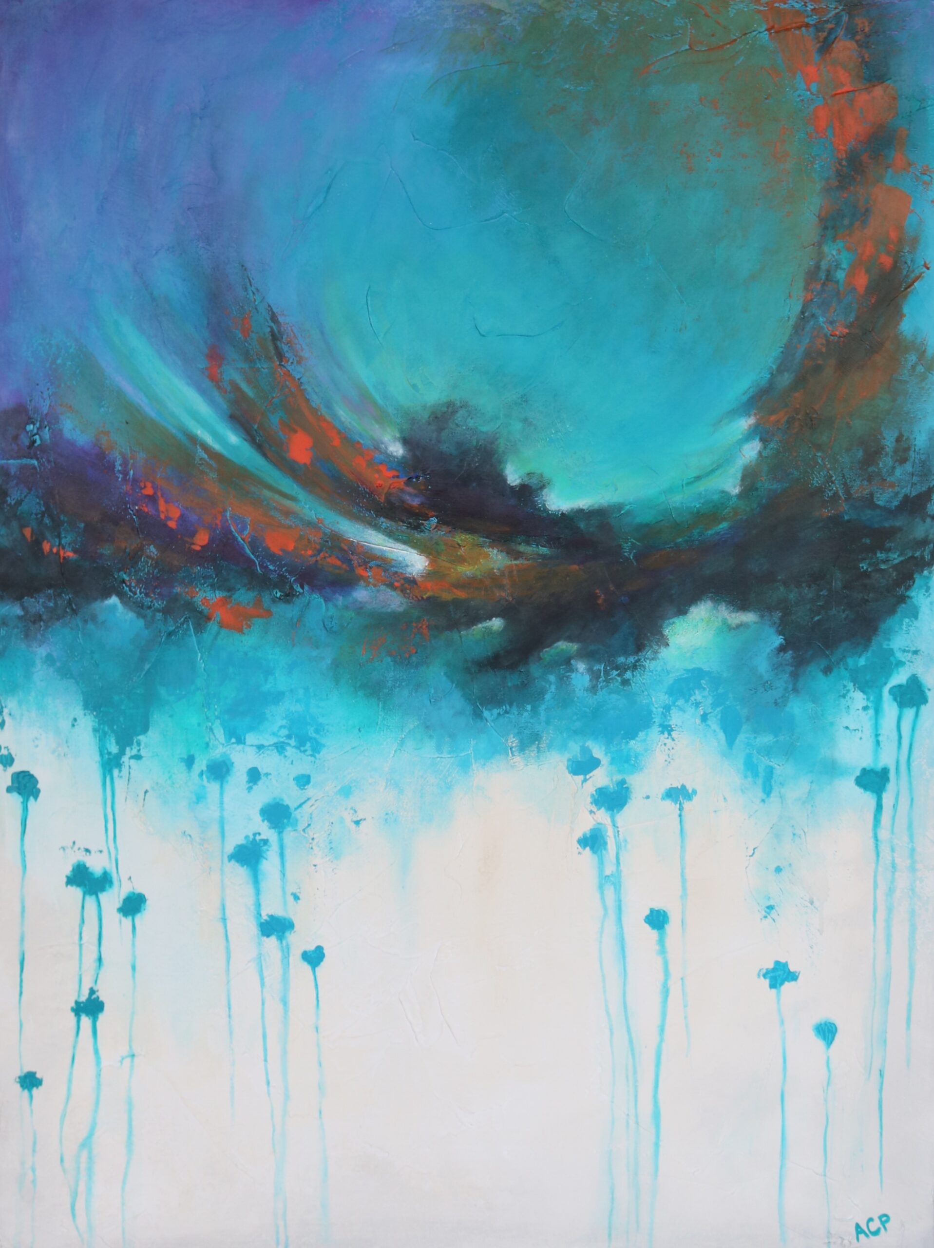 Centered Original Abstract Acrylic Modern Art By Amy Provonchee