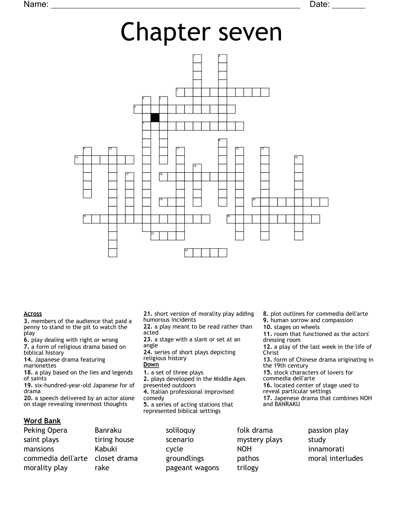 Chapter Seven Crossword WordMint