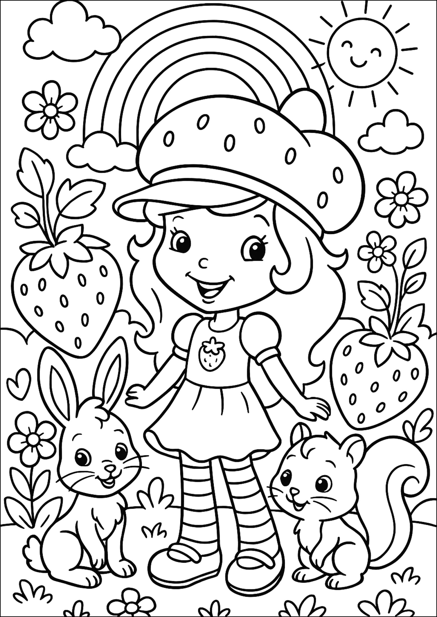 Charlotte And Her Forest Friends Strawberry Shortcake Coloring Pages