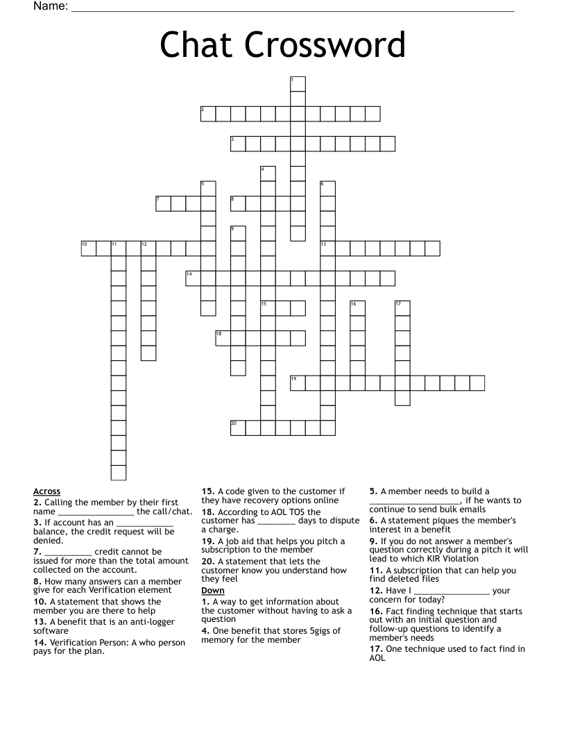 Chat Crossword WordMint
