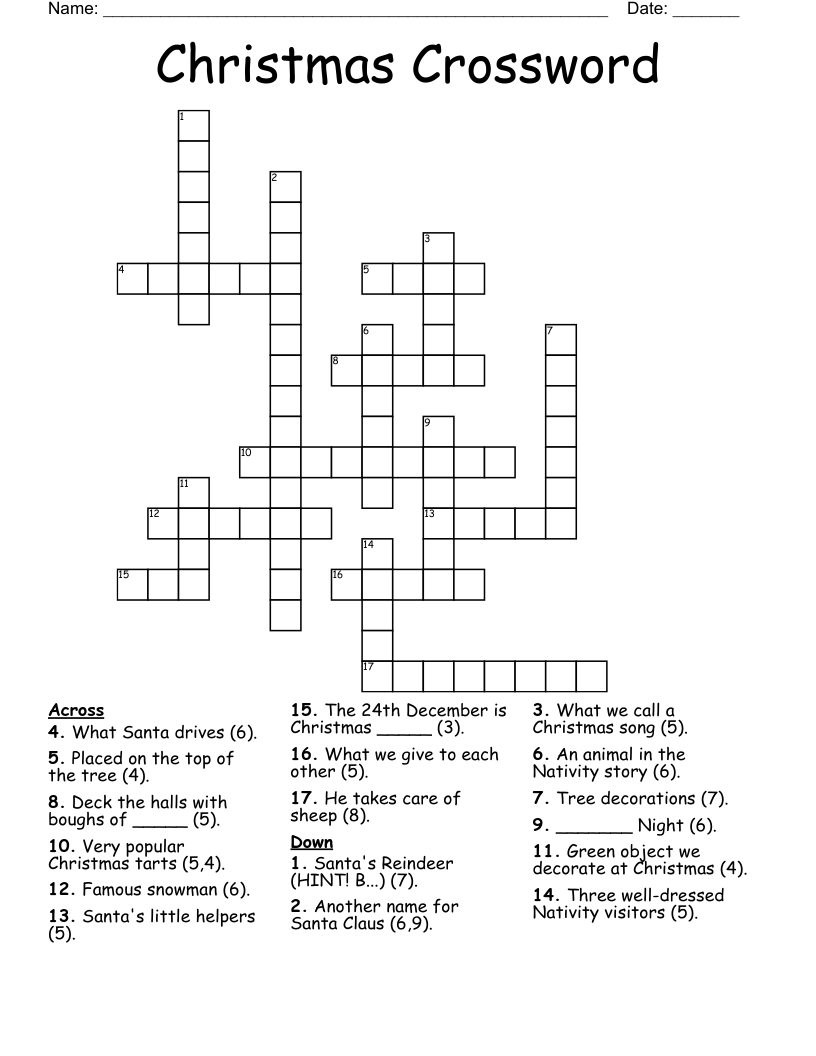 Christmas Crossword WordMint