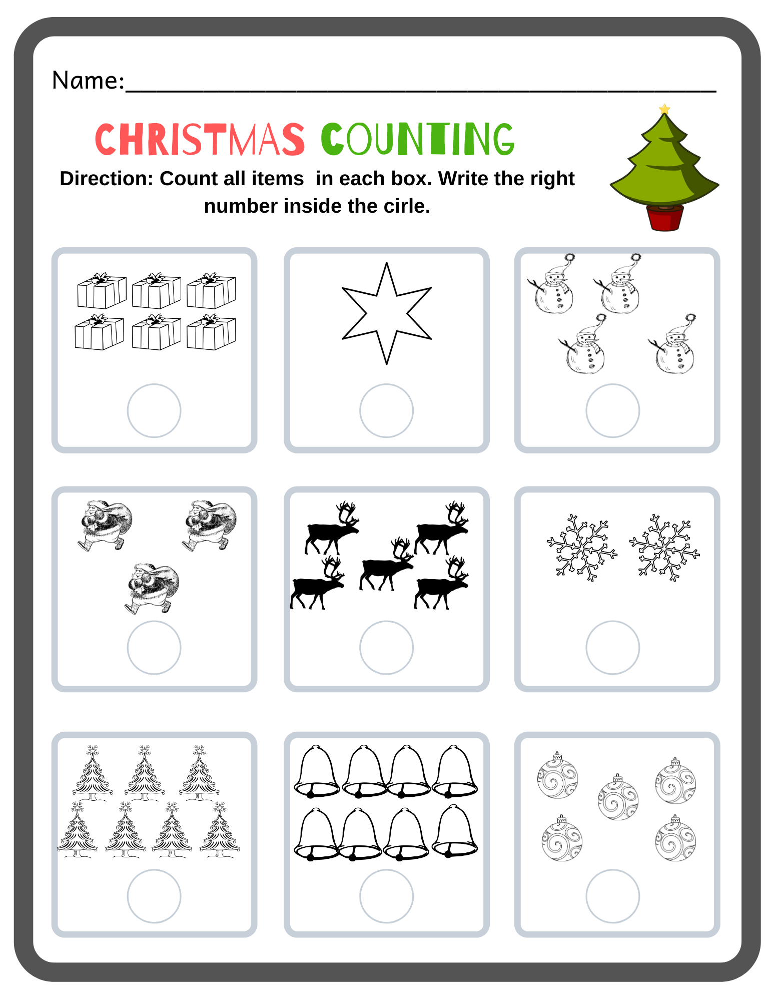 pre k math sheets