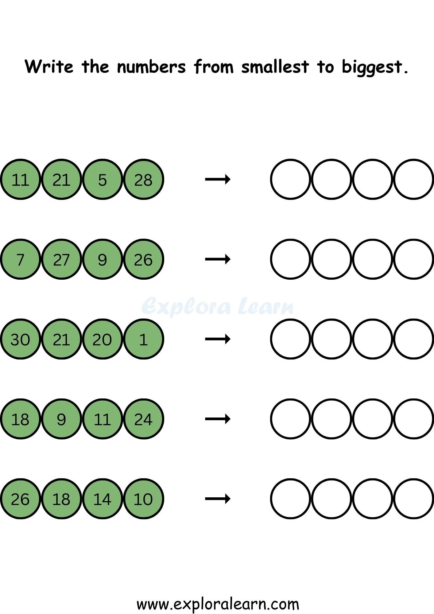 maths worksheet for class 1