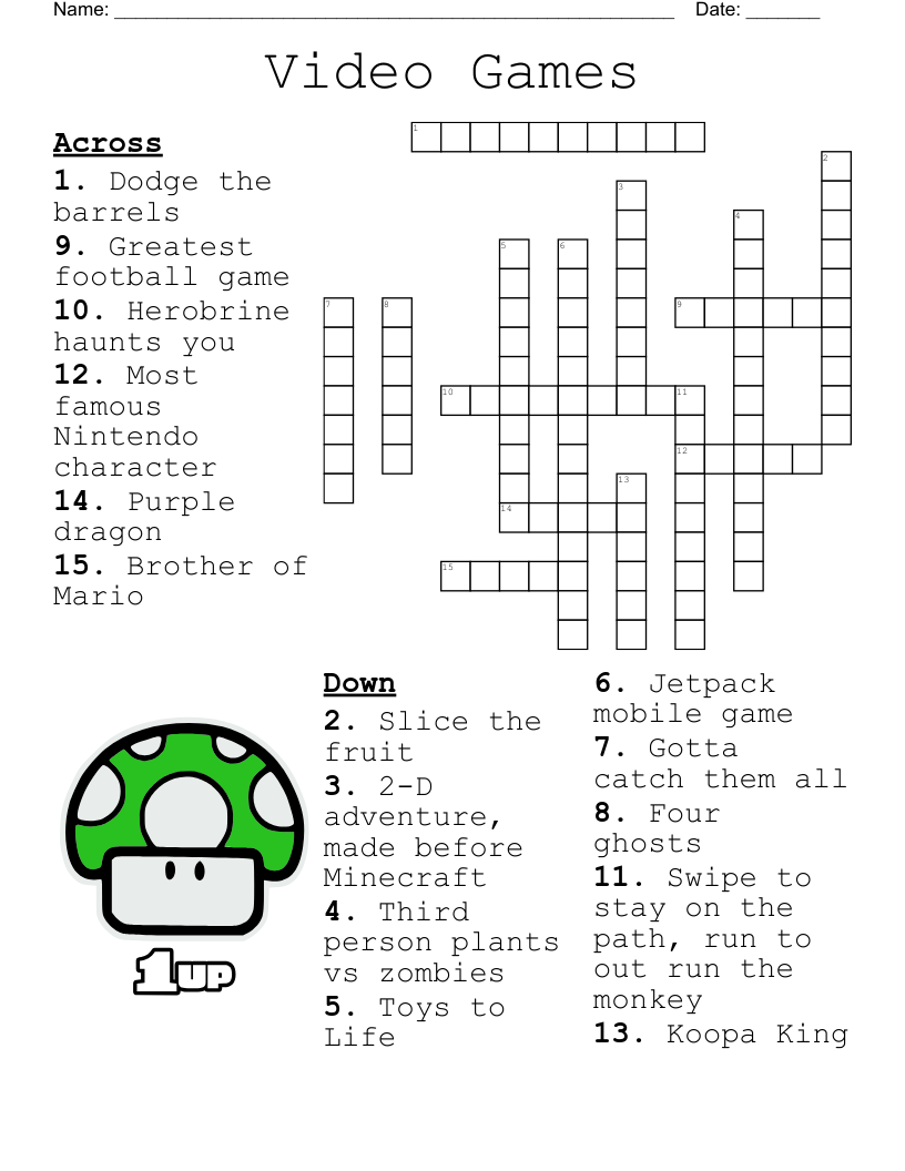 Classic Videogames Word Search WordMint