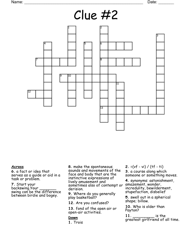 Clue 2 Crossword WordMint Clue 2 Crossword WordMint