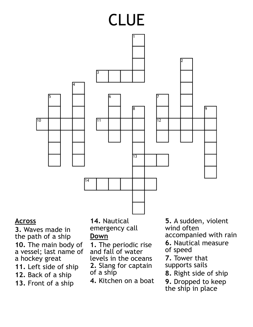 that ship crossword clue