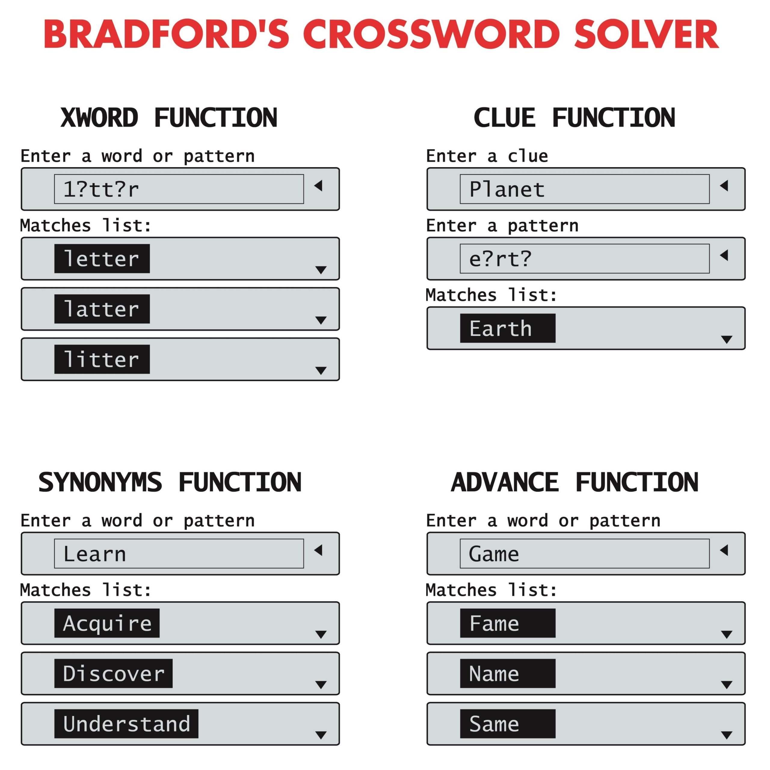 Collins Bradford s Electronic Crossword Solver Lexibook