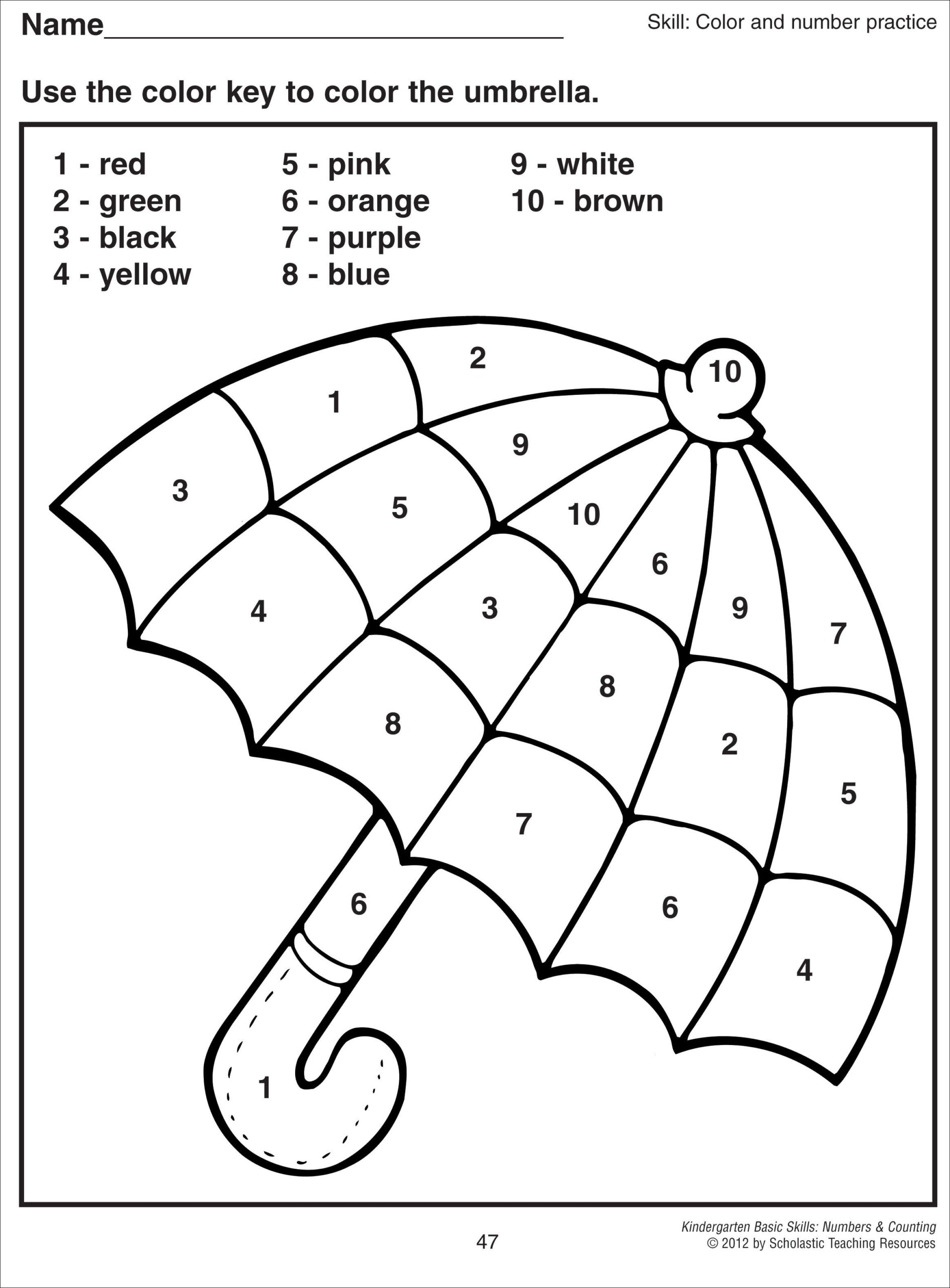 colouring worksheet for kg