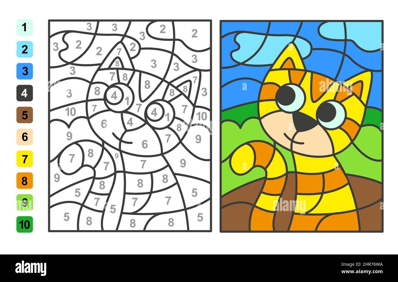 Color By Numbers Cat Animal Puzzle Game For Children Education Drawing And Learning Mathematics Stock Vector Image Art Alamy Color By Numbers Cat Animal Puzzle Game For Children Education Drawing And Learning Mathematics Stock Vector Image Art Alamy