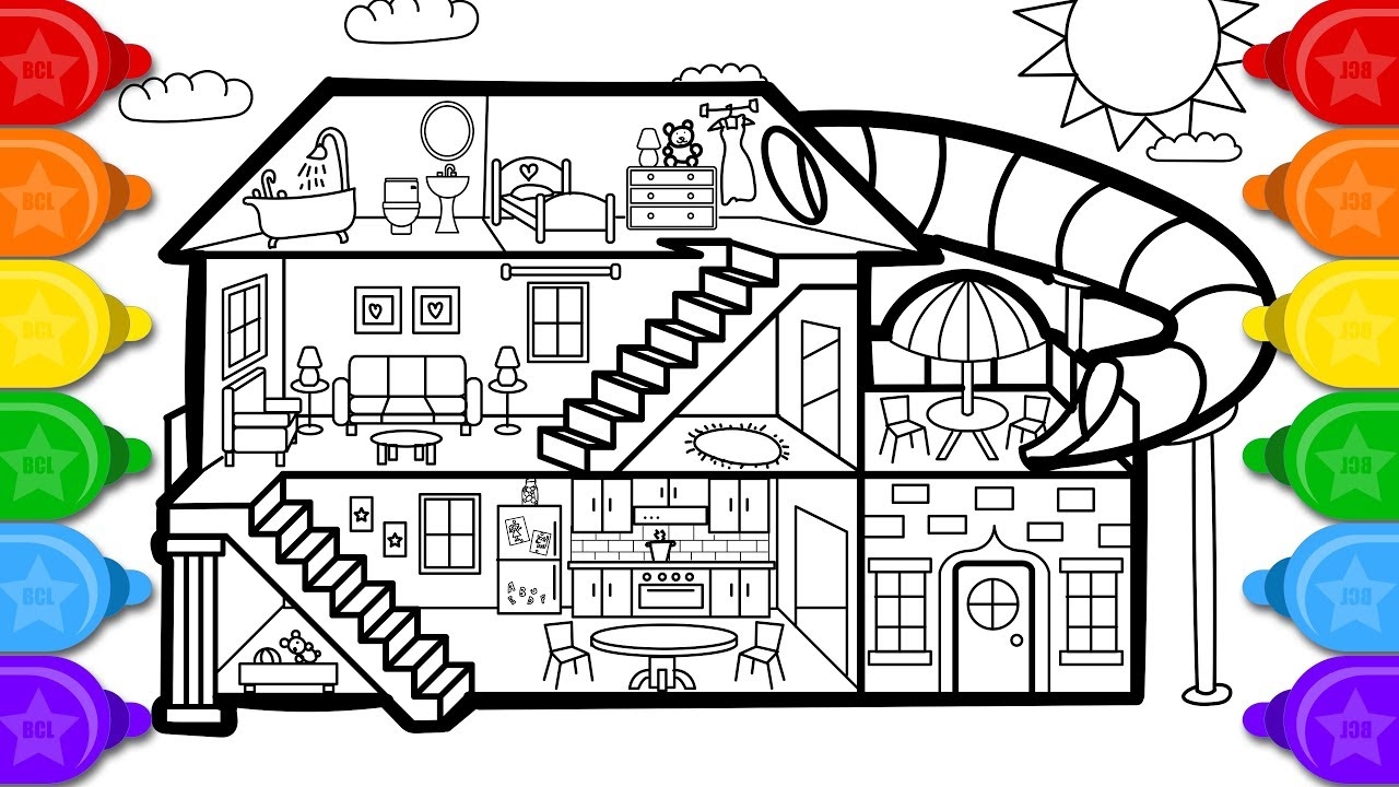 coloring page house coloring page house