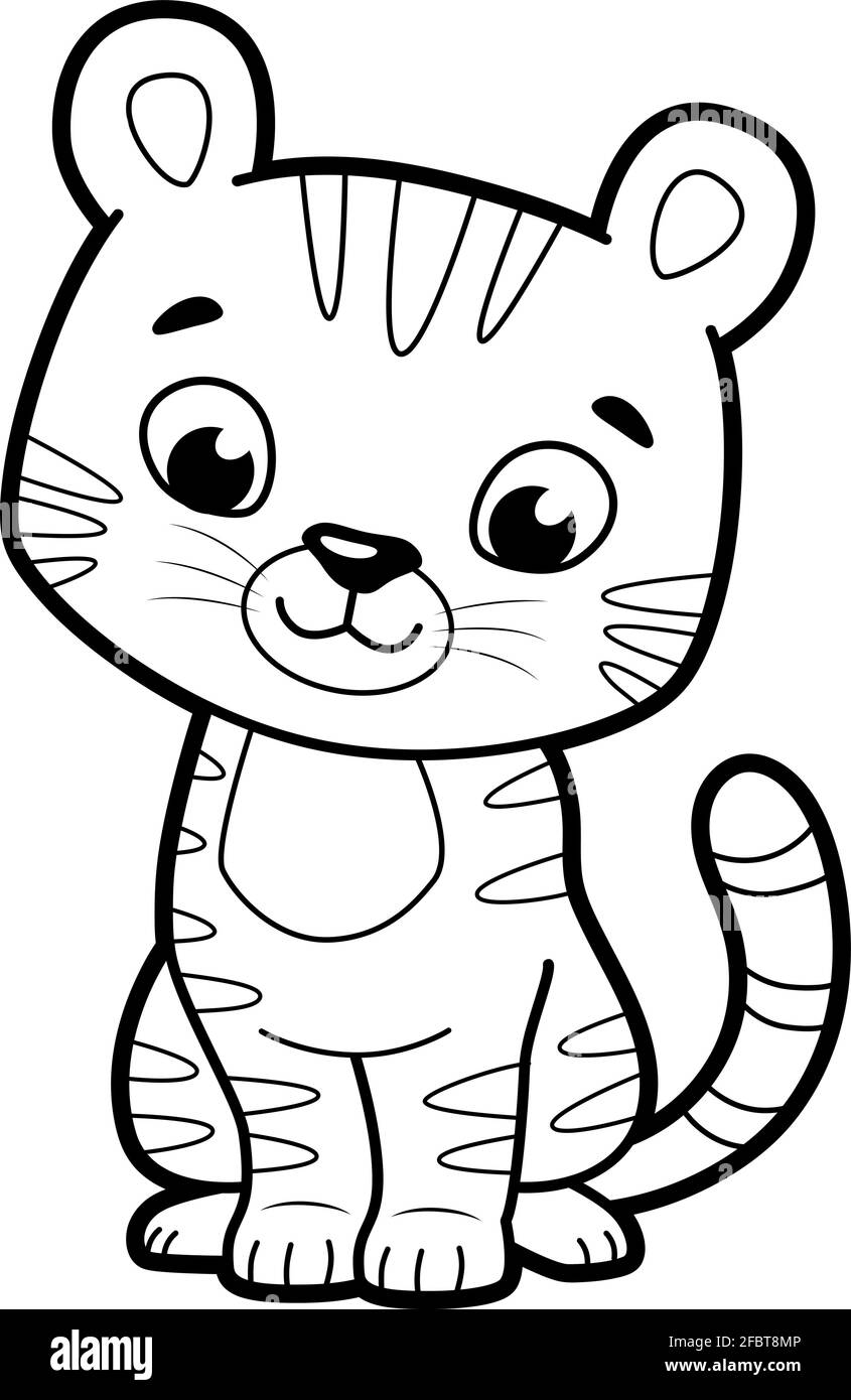 Coloring Book Or Page For Kids Tiger Black And White Vector Illustration Stock Vector Image Art Alamy Coloring Book Or Page For Kids Tiger Black And White Vector Illustration Stock Vector Image Art Alamy