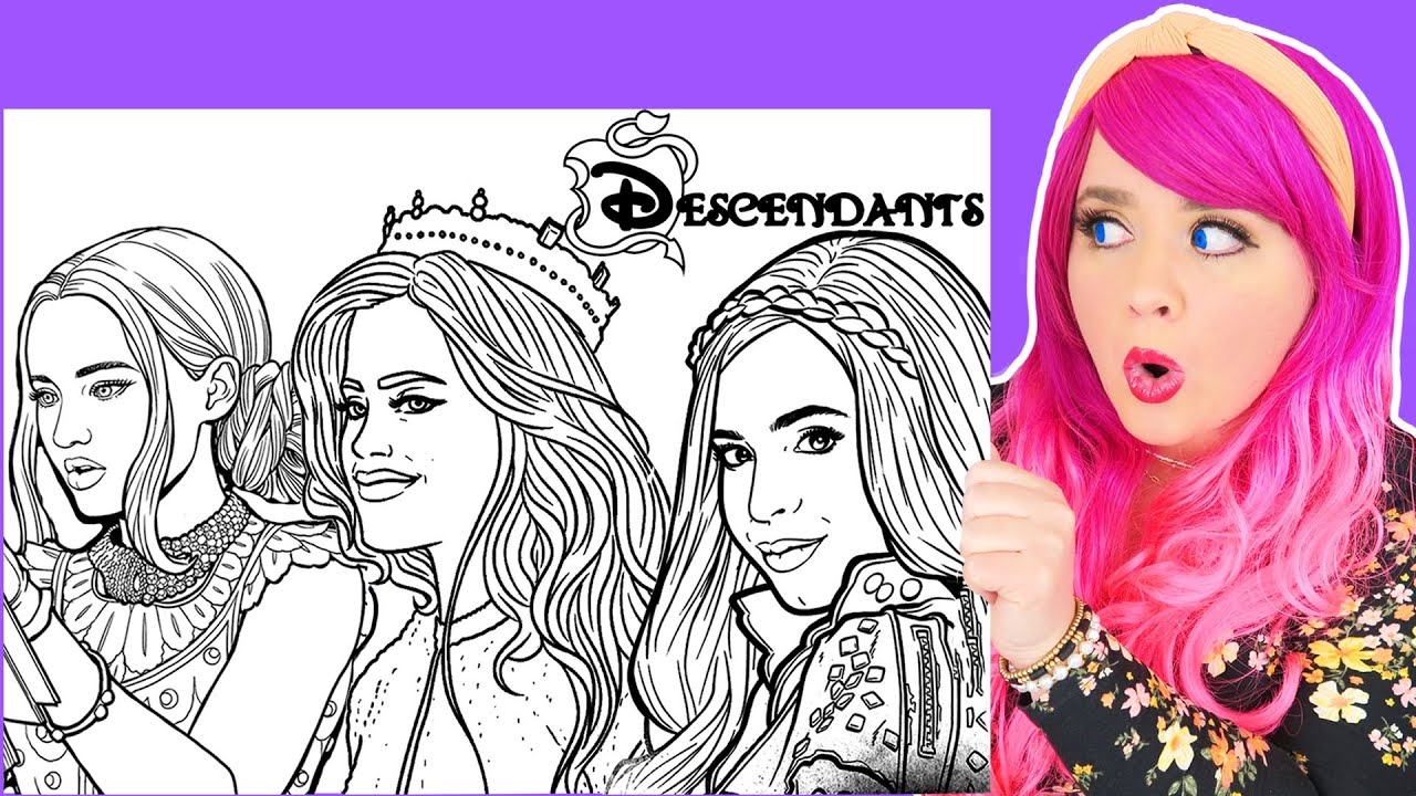 disney descendants colouring pages