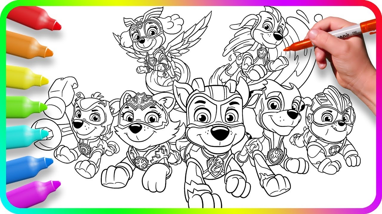 mighty pups coloring page mighty pups coloring page