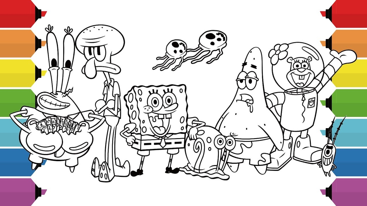 spongebob characters coloring pages