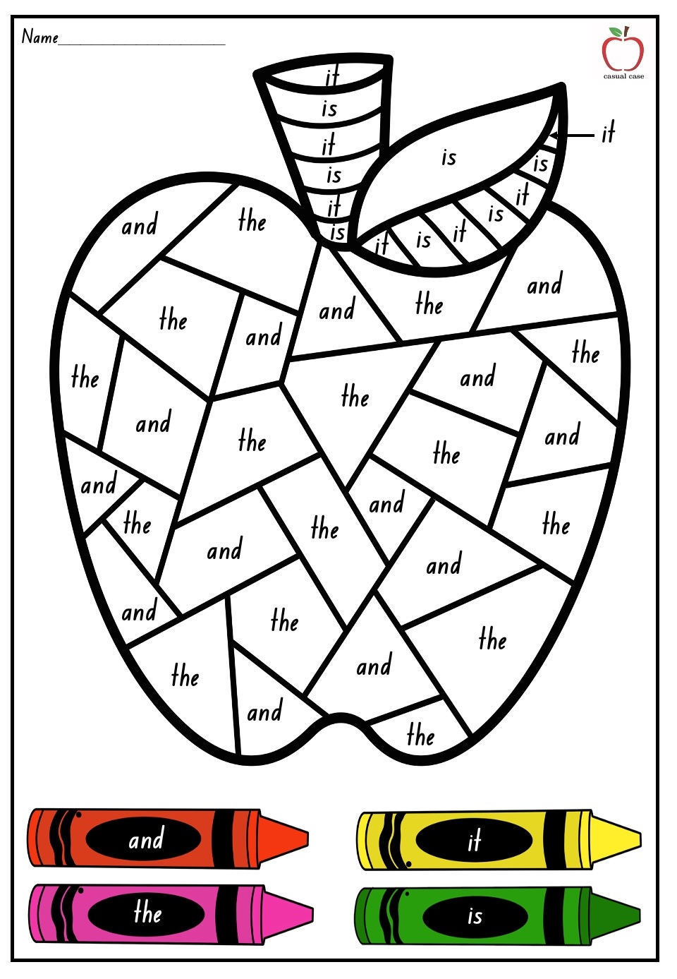 Colour By Sight Word Casual Case Writing Prompt Cards