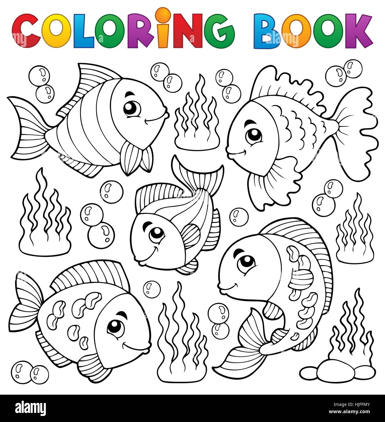 Colour Fish Paint Fishes Painted Colouring Book Art Colour Graphic Stock Photo Alamy