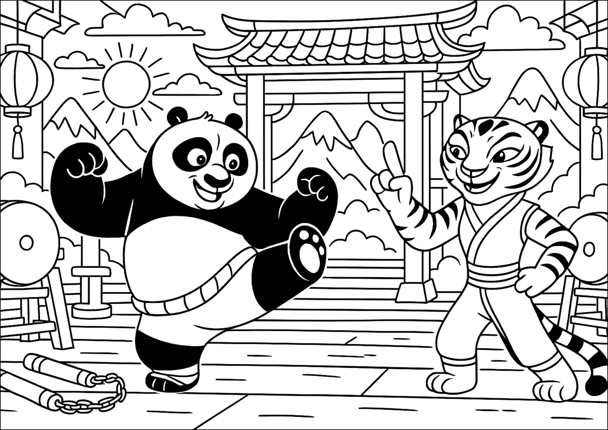 Combat Enjou Sous Le Soleil Kung Fu Panda Coloring Pages