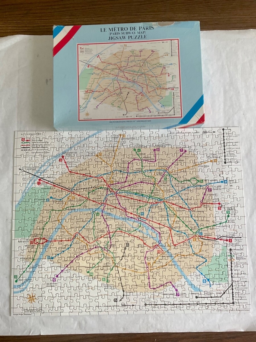 Complete Paris Subway Map 500 Piece Puzzle France Train Le Metro De Guide EBay