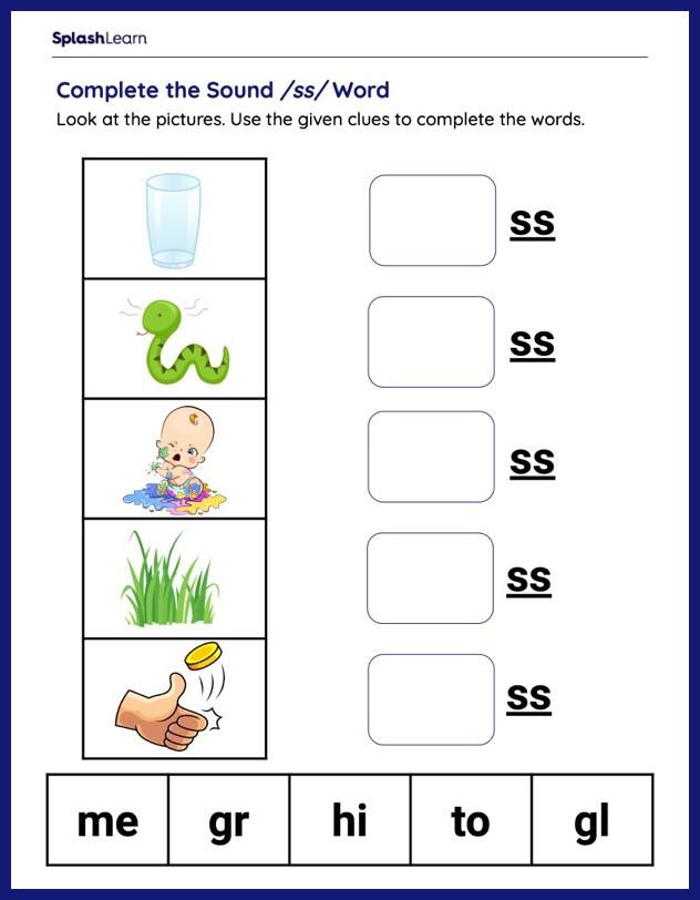Complete The ss Words Printable Reading Worksheet Worksheets Library Complete The ss Words Printable Reading Worksheet Worksheets Library