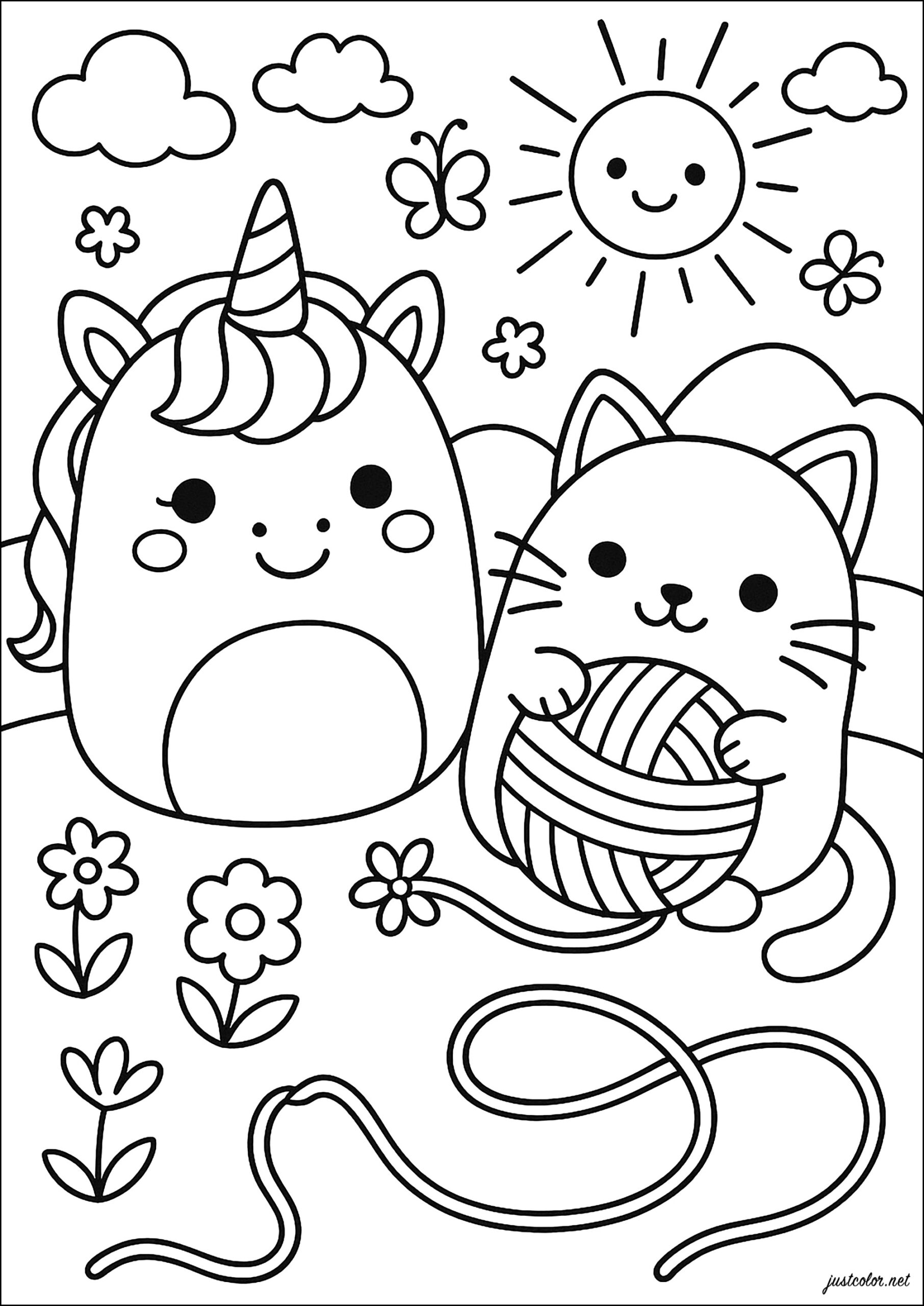 Complicity Between Two Cute Friends Squishmallow Coloring Pages Complicity Between Two Cute Friends Squishmallow Coloring Pages