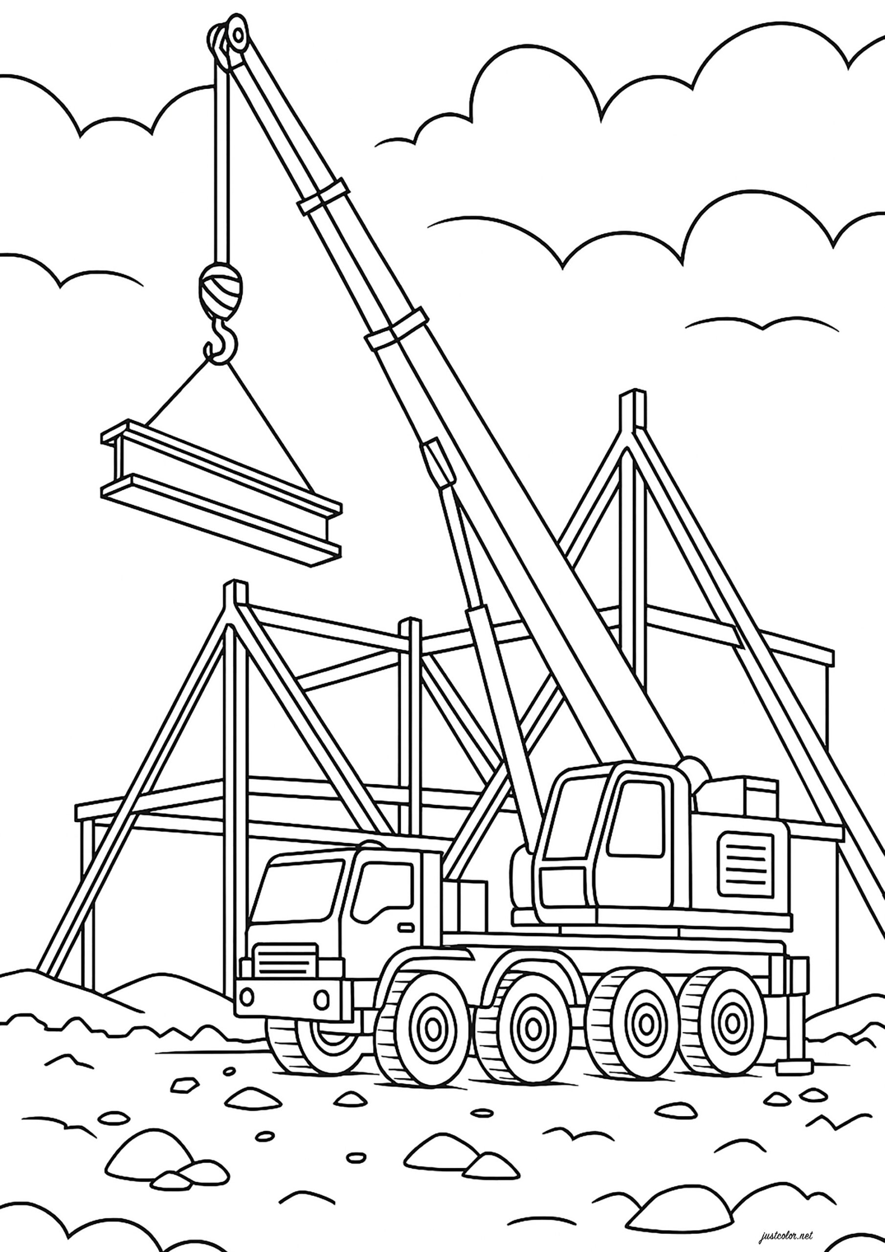 Construction Of A Large Building Construction And Site Works Coloring Pages