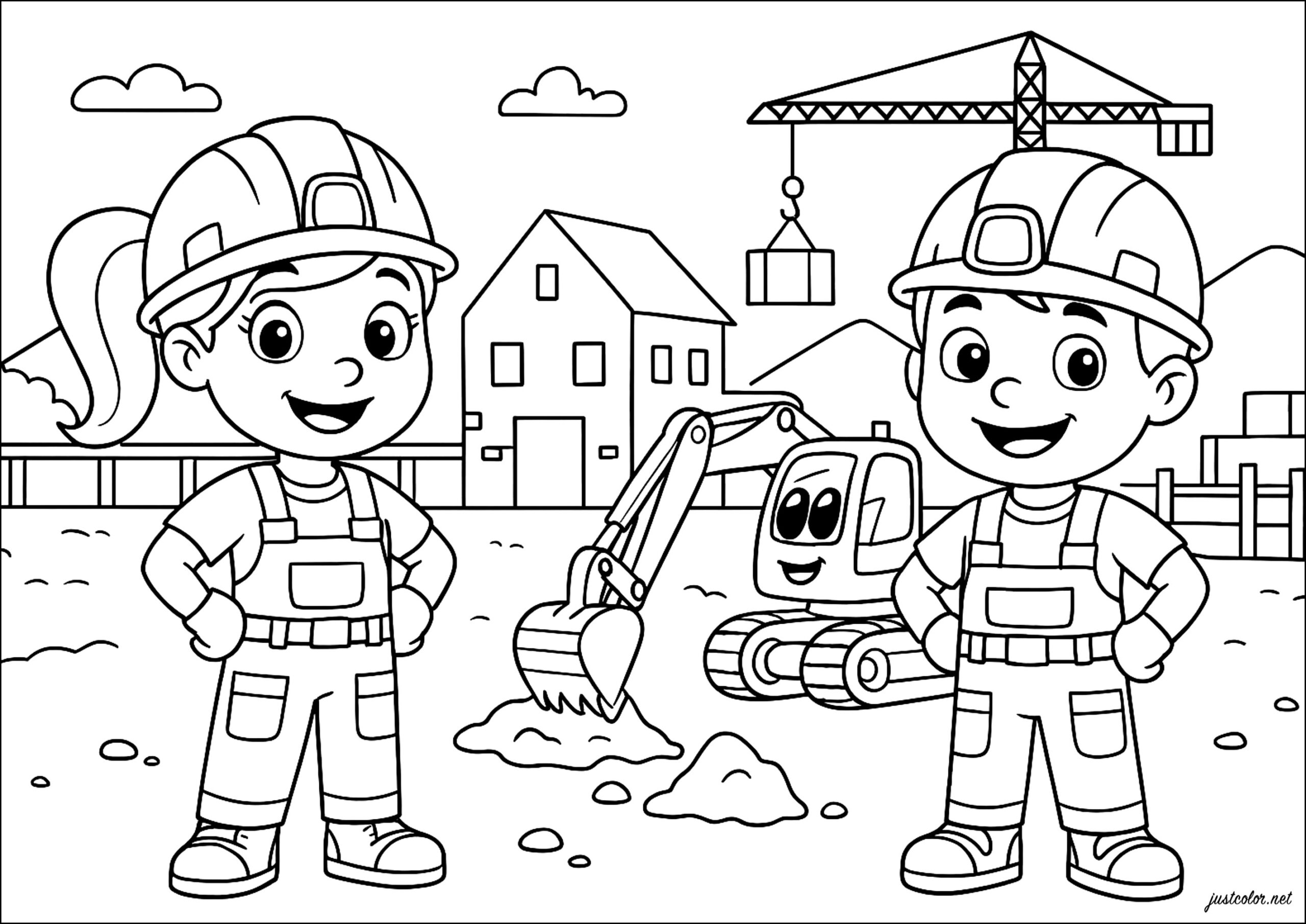 Construction Site Adventurers Construction And Site Works Coloring Pages