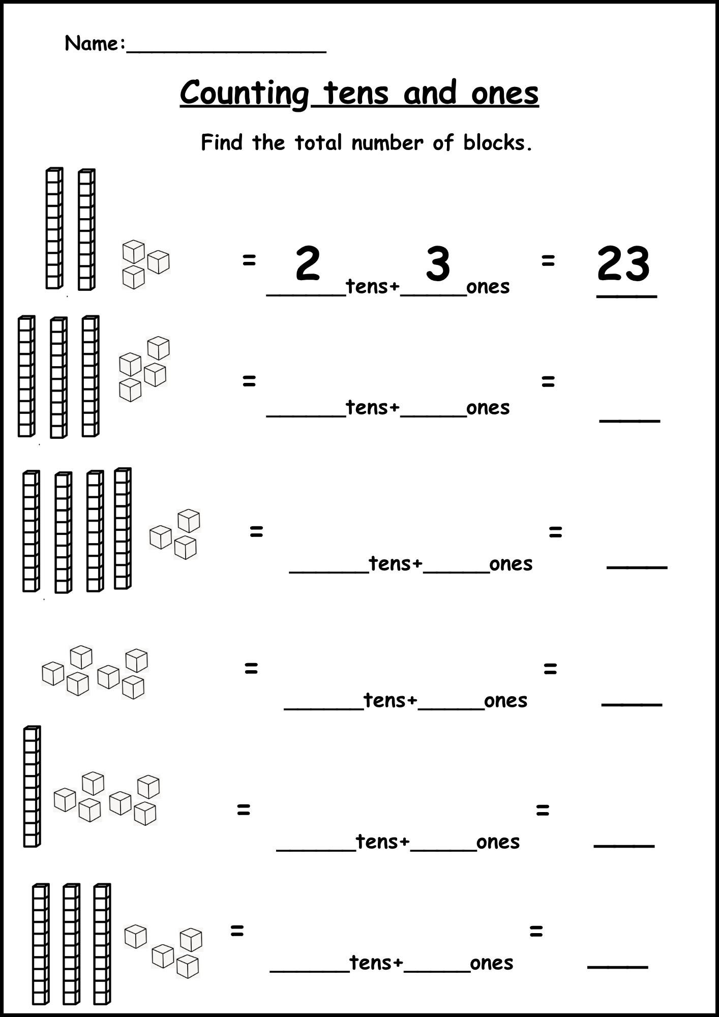 Count Tens And Ones Free Worksheets For Place Value Practice