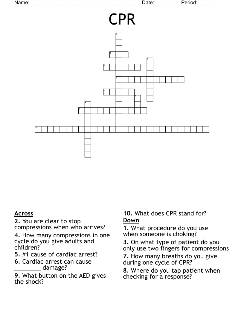 CPR Crossword WordMint