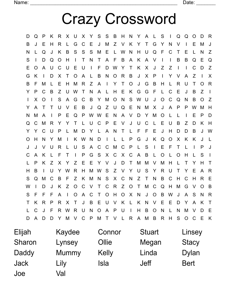 Crazy Crossword Word Search WordMint Crazy Crossword Word Search WordMint