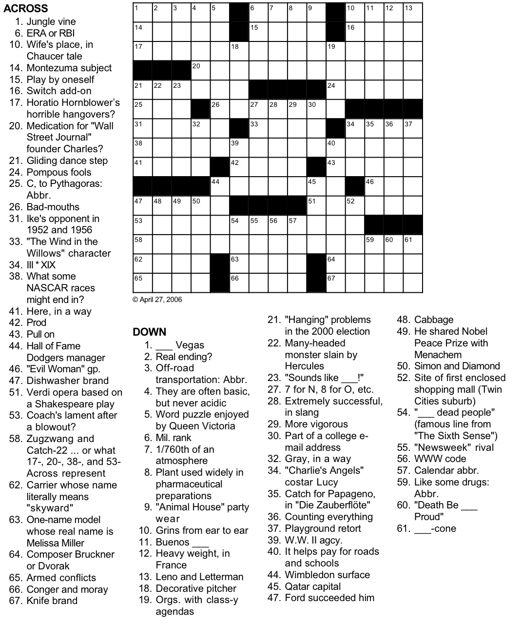 easy crossword puzzles pdf