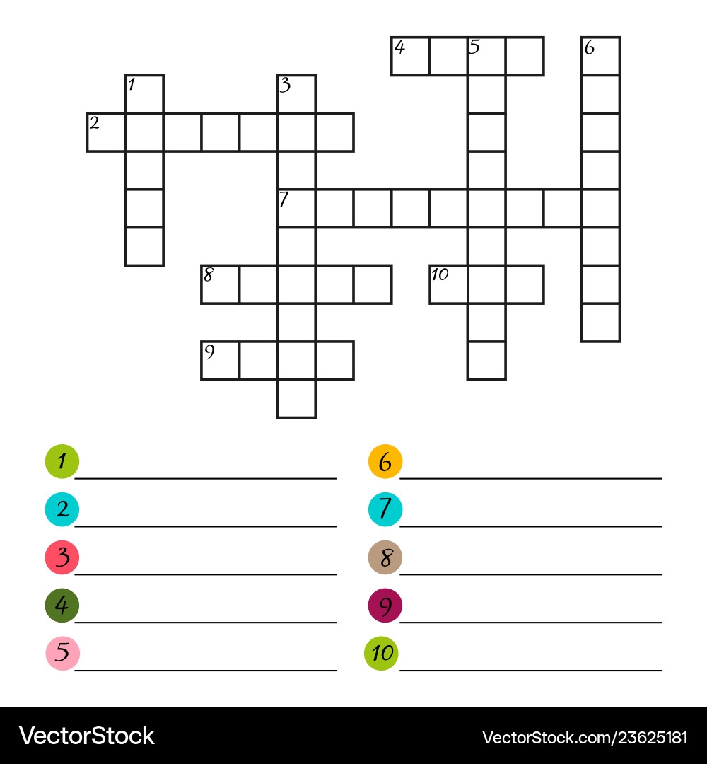 Crossword Puzzle Template Royalty Free Vector VectorStock