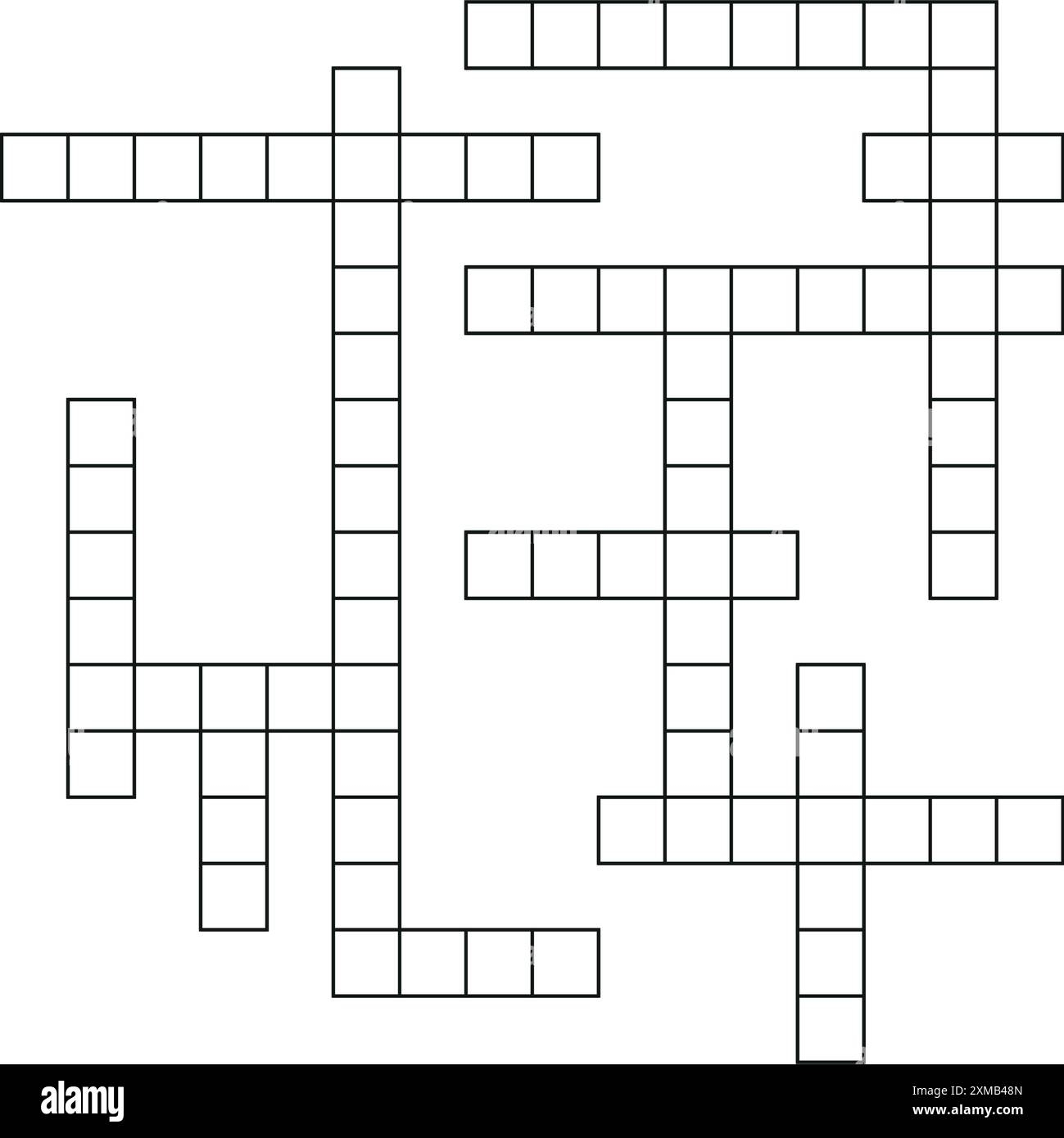 Crossword Puzzle Template With Blank Word Grid Pattern For Newspaper Crosswords Game Flat Vector Illustration Isolated On White Background Stock Vector Image Art Alamy