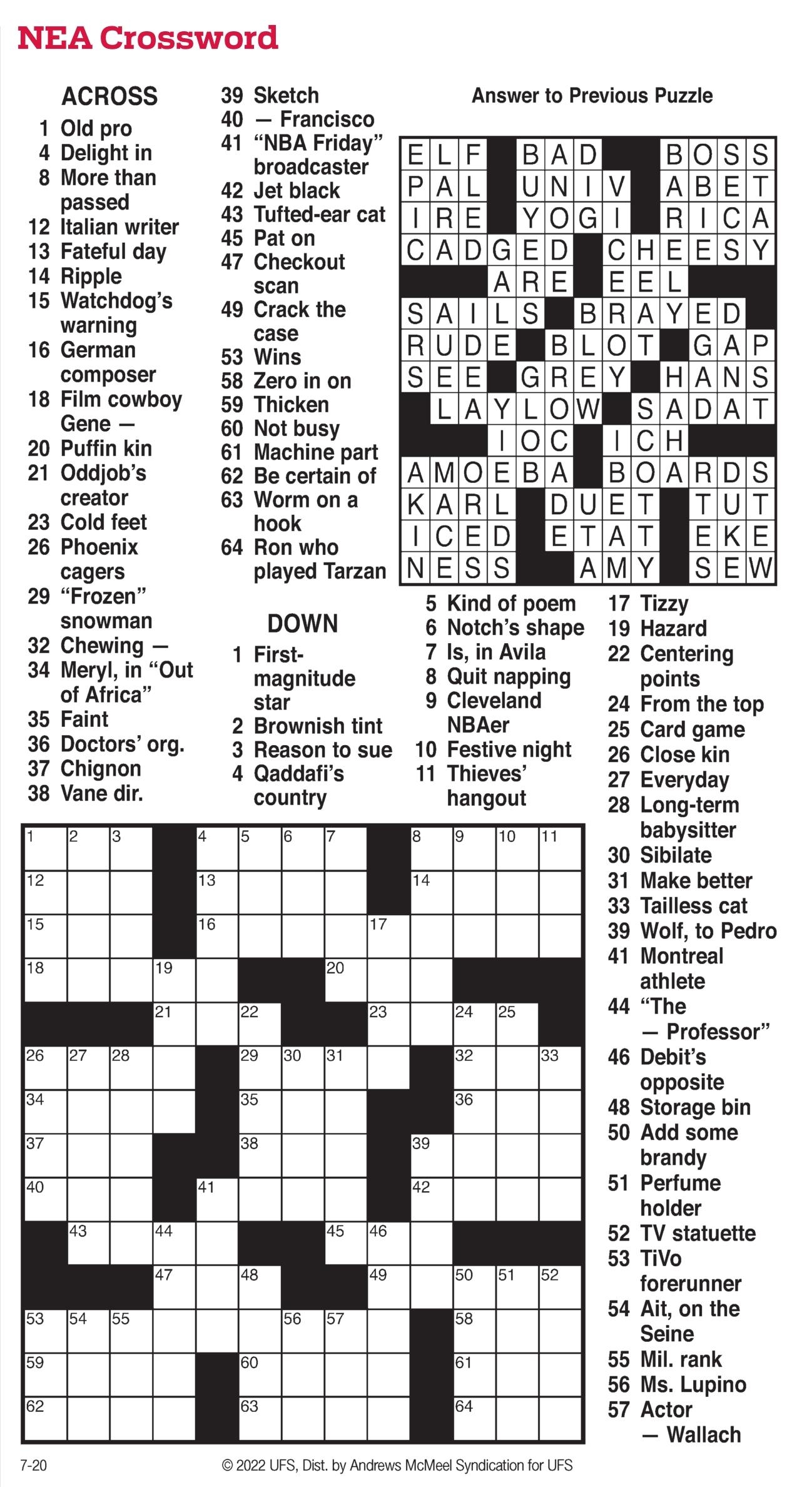Crossword Puzzler Puzzles Santa Cruz Sentinel