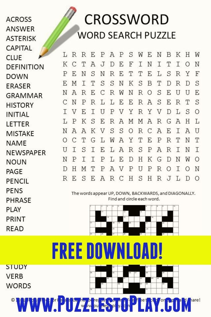 Crossword Word Search Puzzle