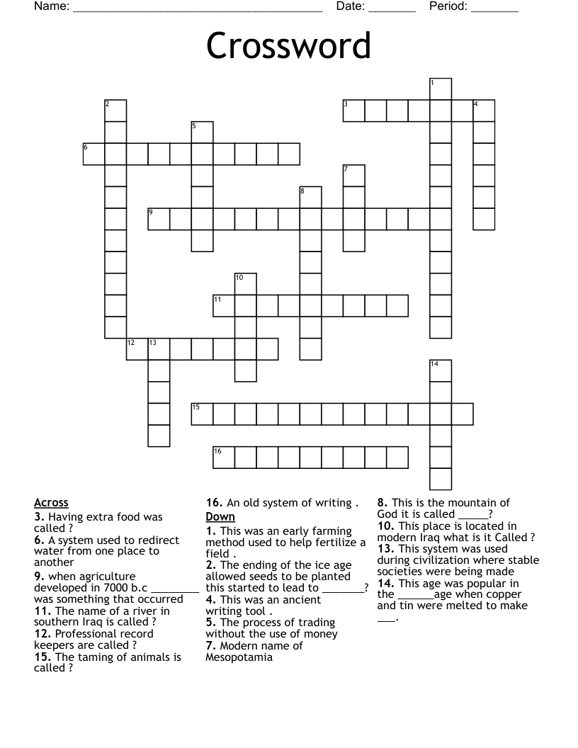 Crossword WordMint Crossword WordMint