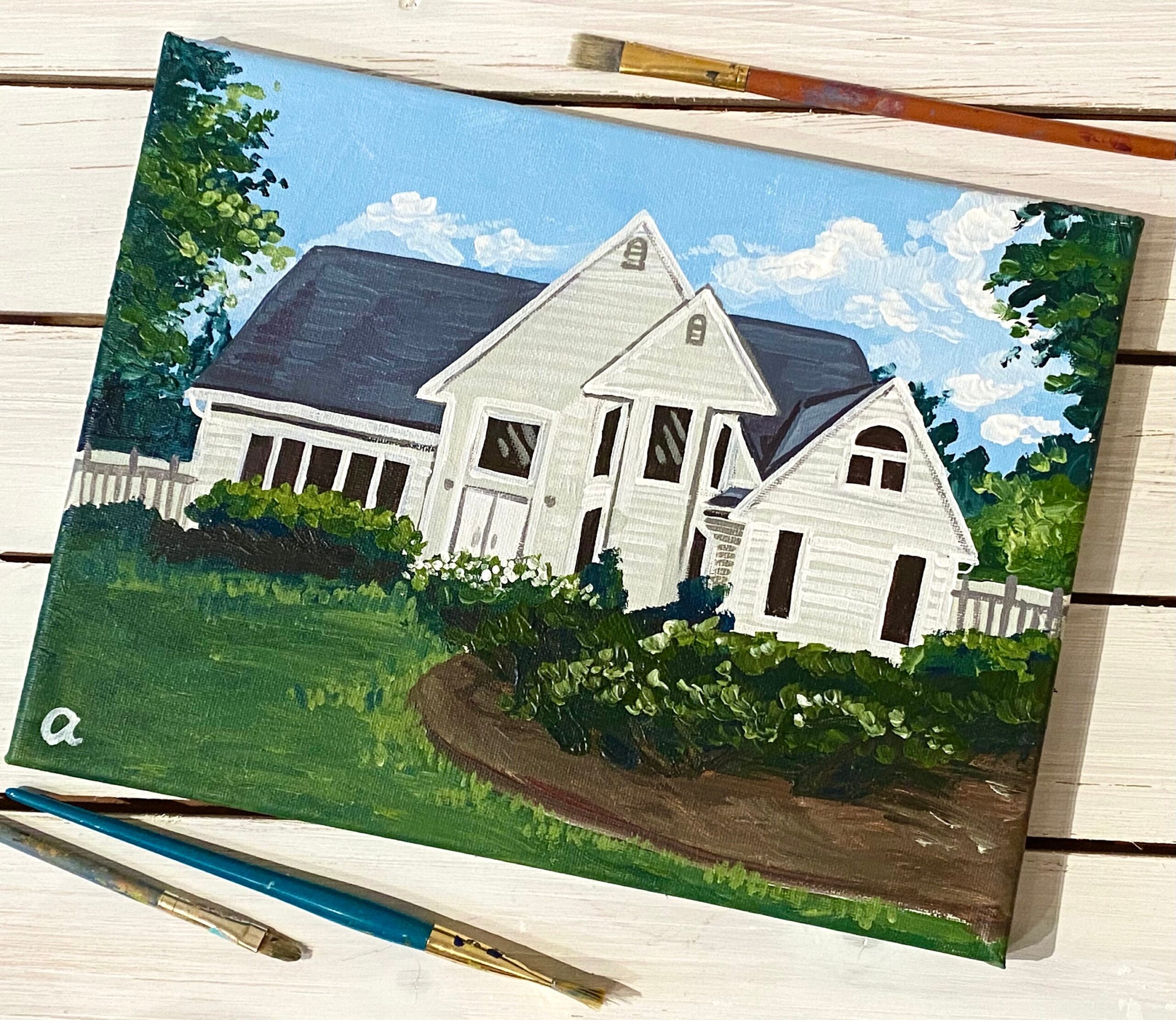 Custom House Acrylic Painting Based On Photograph Turn A Photo Into Painting Commission Custom Art Etsy