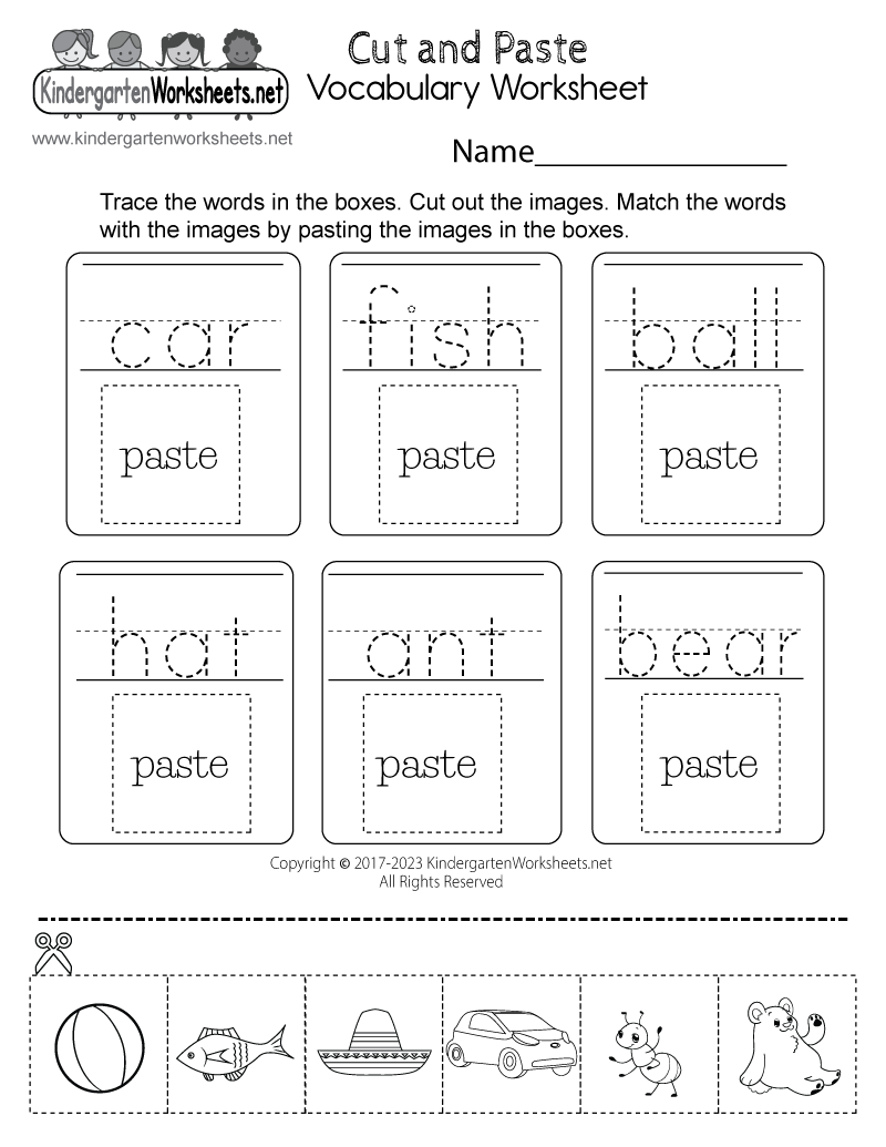 free worksheets for kindergarten