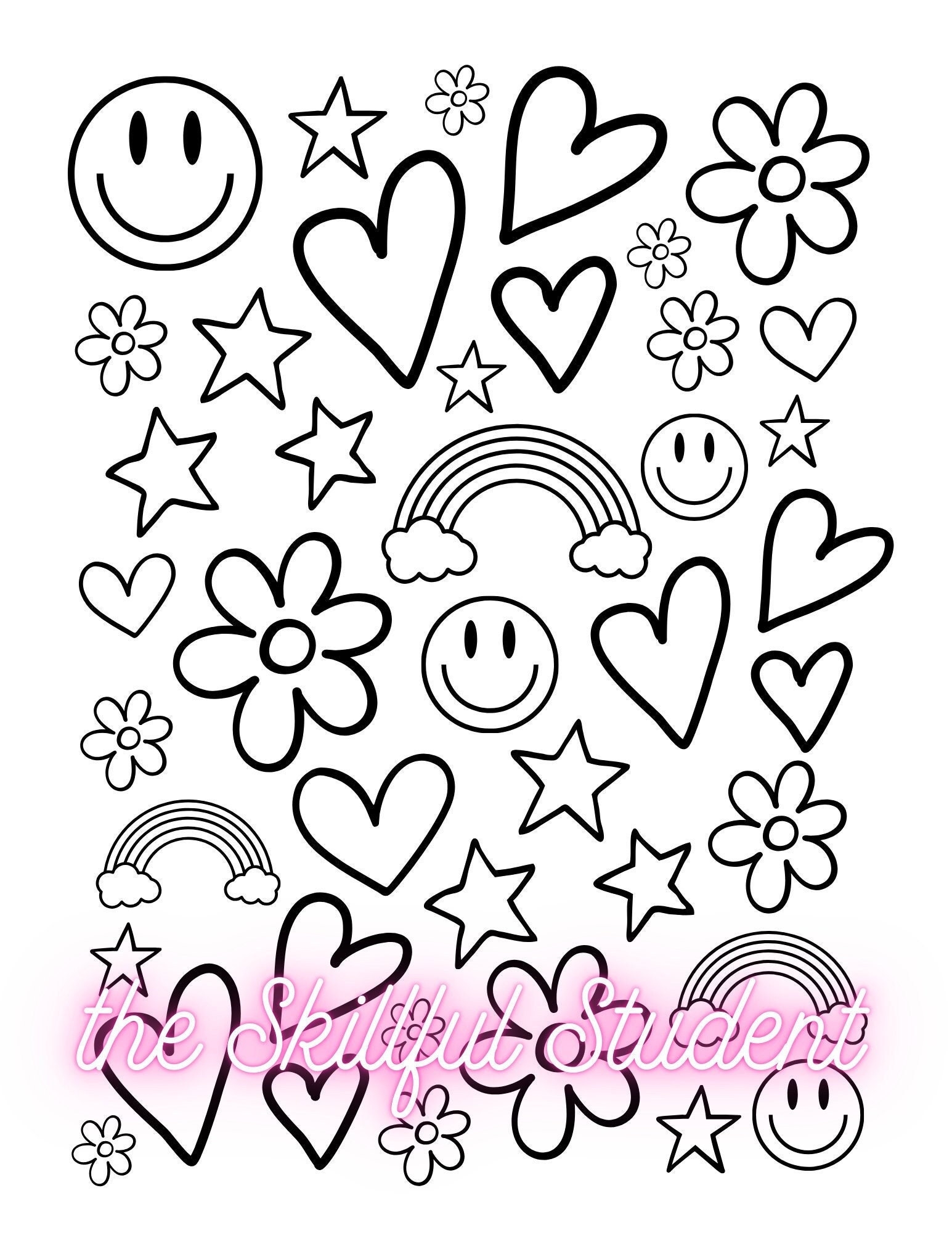 Cute Coloring Page Smiley Face Coloring Page Hearts Coloring Page Printable Coloring Page Simple Coloring Page Adult Coloring Page Etsy Cute Coloring Page Smiley Face Coloring Page Hearts Coloring Page Printable Coloring Page Simple Coloring Page Adult Coloring Page Etsy