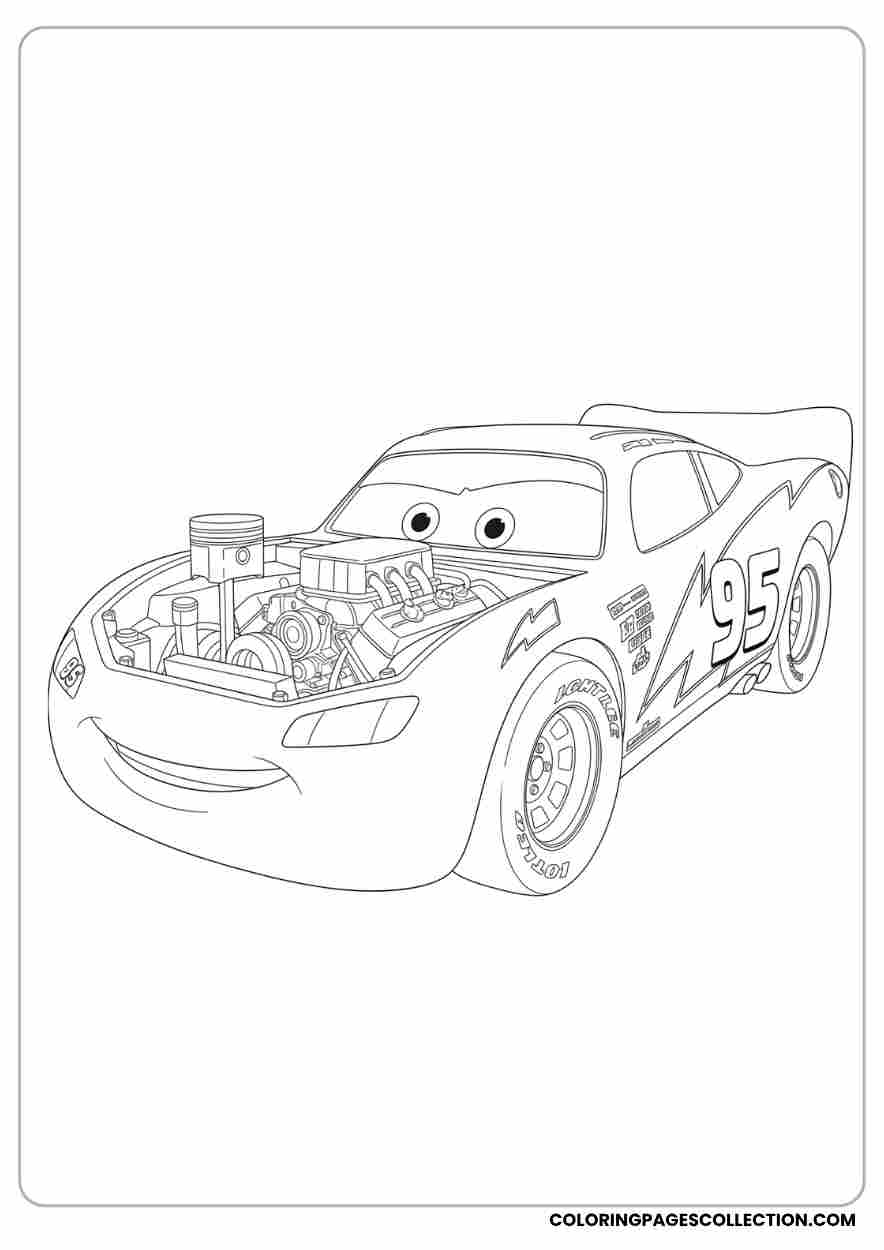 Cute Lightning McQueen Printable Coloring Pages