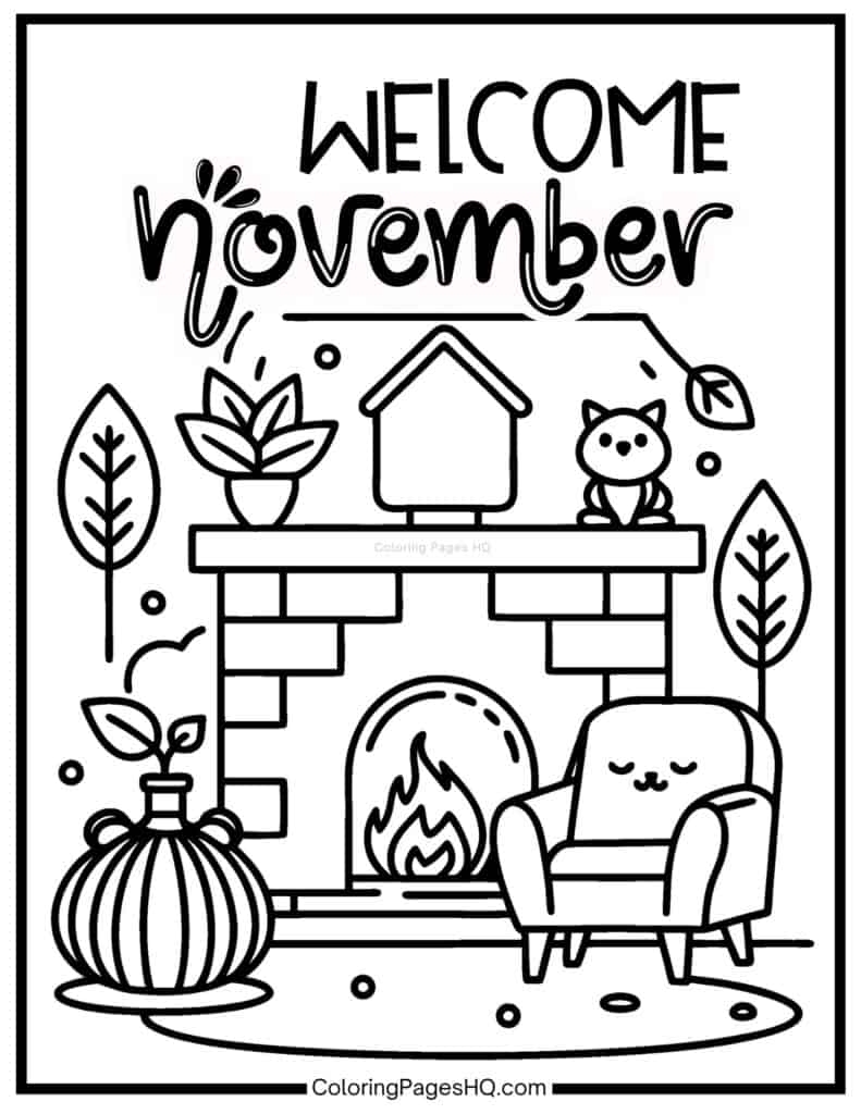 Cute November Coloring Pages Free PDF Printables Coloring Pages HQ