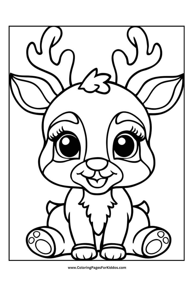 Cute Printable Reindeer Coloring Pages For Kids Cute Printable Reindeer Coloring Pages For Kids