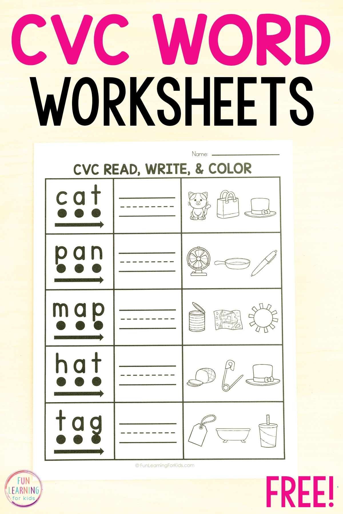 cvc words free worksheets cvc words free worksheets