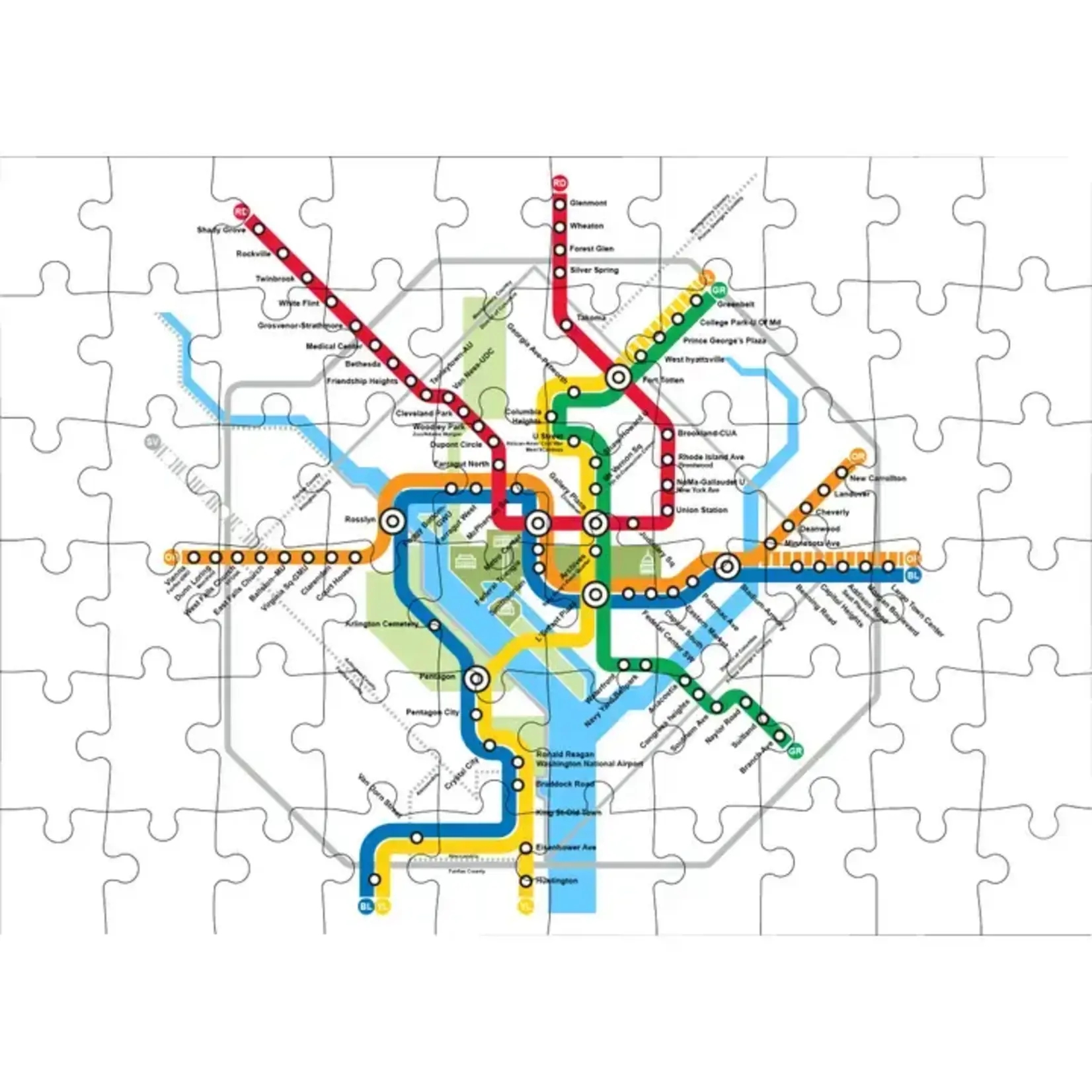 DC Metro Map Greeting Card Puzzle 60 Piece Labyrinth Games Puzzles