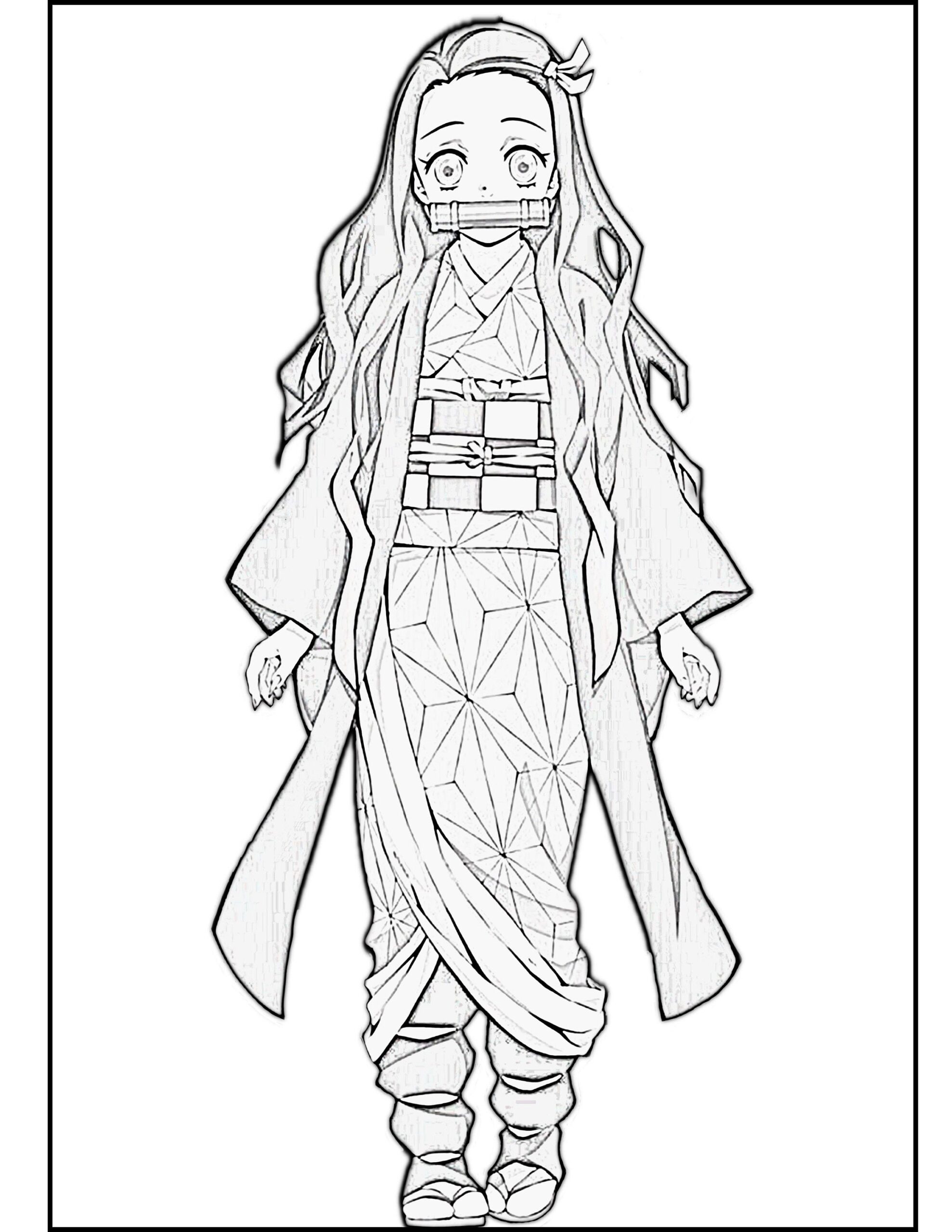 demon slayer coloring page